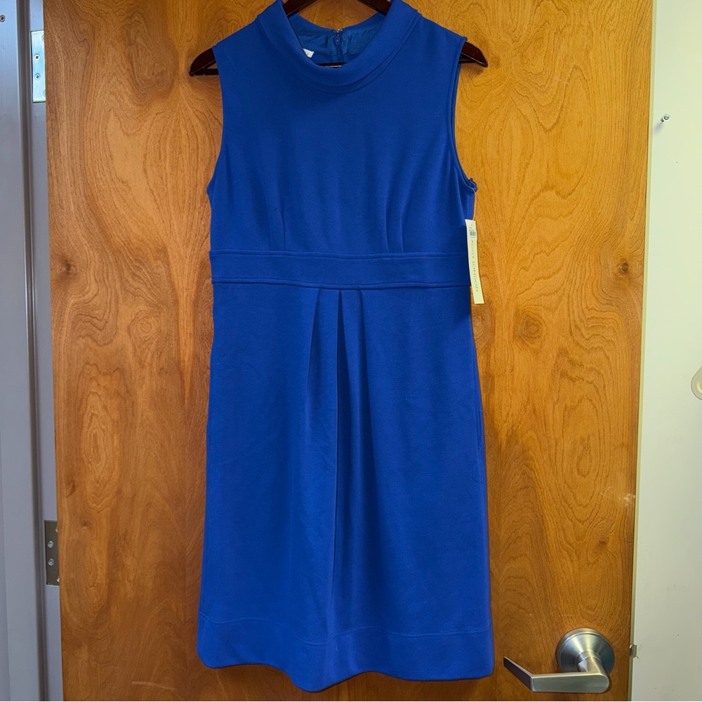 Maggy London Dress Women’s Size 12 Blue Sleeveless Pockets NWT